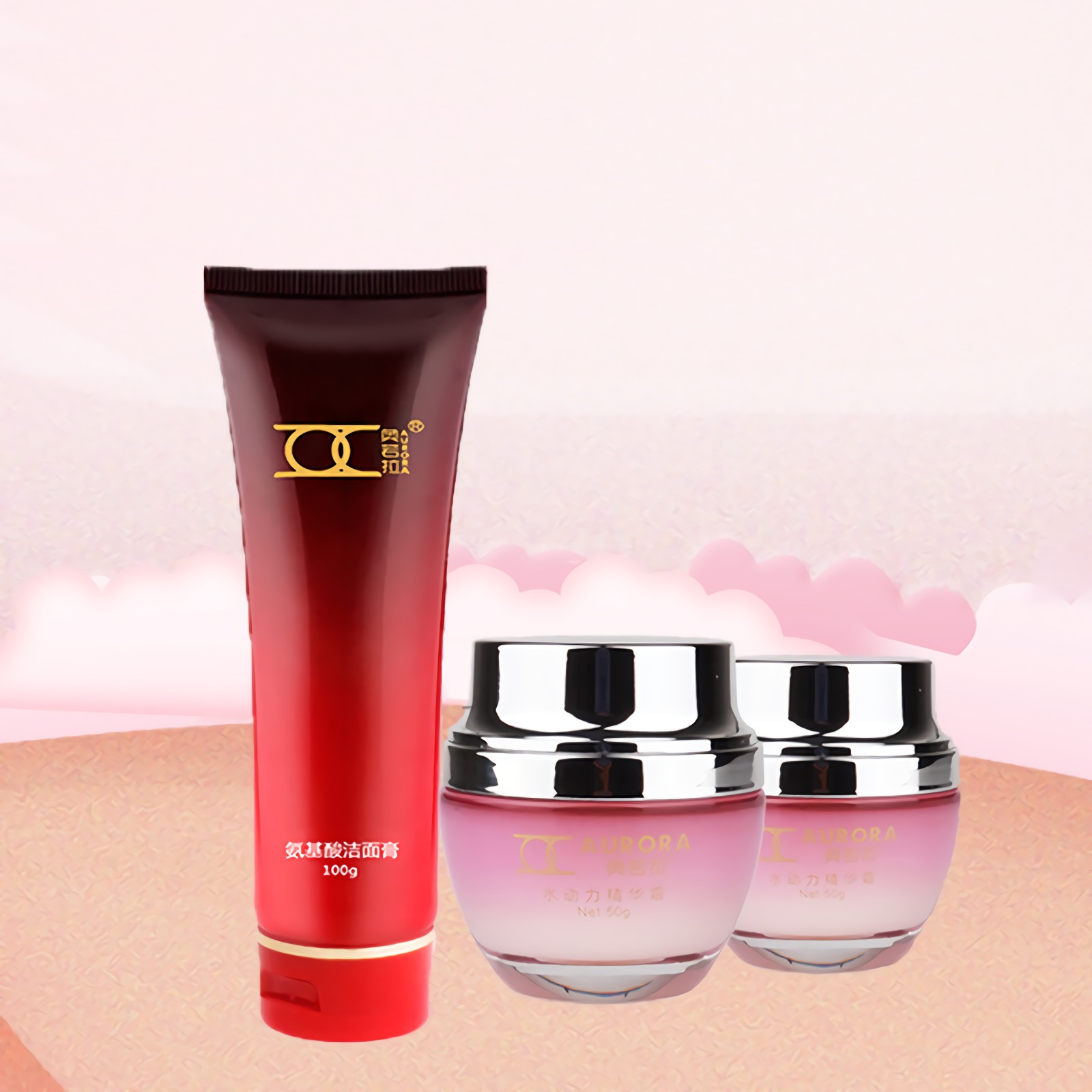 【奥若拉】 保湿护肤套装 (氨基酸洁面膏100g 水动力精华水)