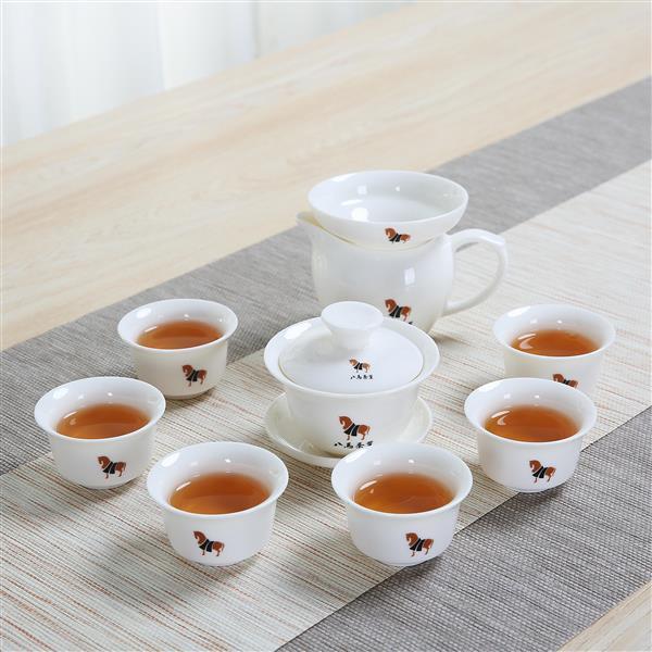【八马】岩茶专用白色茶具瓷器套装10件套组